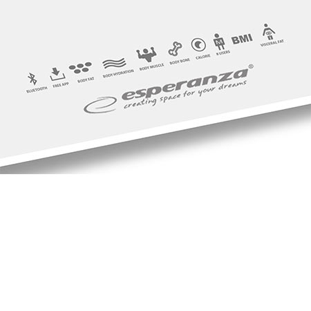 Kućna vaga ESPERANZA 8in1 bluetooth scale BESTFIT white, EBS016W