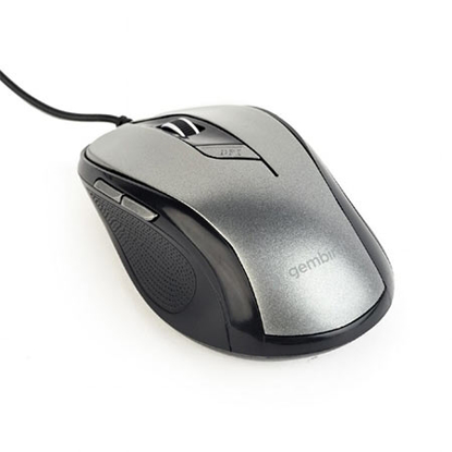 Miš GEMBIRD MUS-6B-01-BG, optical, USB, 6 tipki 800-1600 dpi,crni-sivi