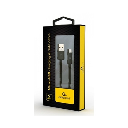 USB 2.0 kabl Micro-USB charging and data cable, 1 m, black, GEMBIRD CC-USB2P-AMmBM-1M