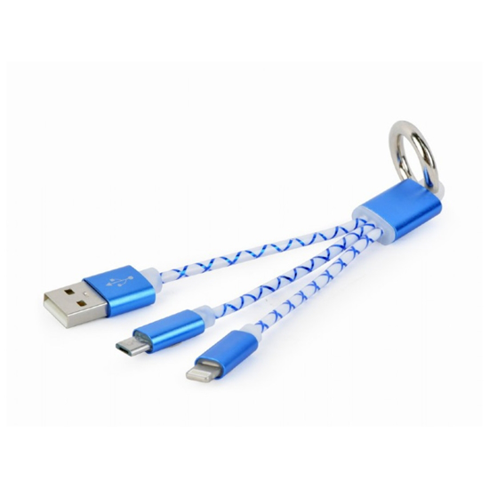 Picture of USB 2,0 kabal privjesak za klučeve iPhone + micro USB, GEMBIRD, 1m, CC-USB2-AM8PmB-01-MX