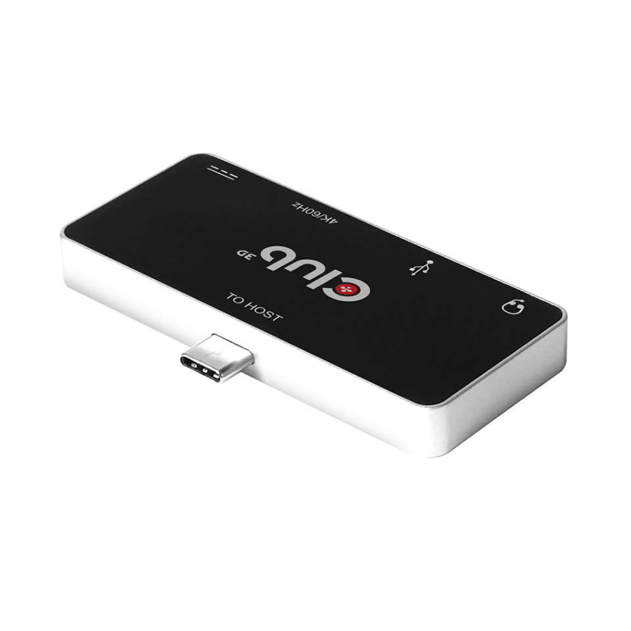 Mini docking station Club 3D USB TYPE C 3.1 GEN 1 TO HDMI 2.0B + 1 USB 2.0 TYPE A + USB C CHARGE UP TO 100W + 1 COMBO AUDIO JACK FEMALE CSV-1591