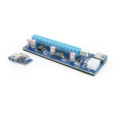 PCI Riser Mining Extender USB3.0 PCI-ex 6-pin power connector, SATA, GEMBIRD, RC-PCIEX-03