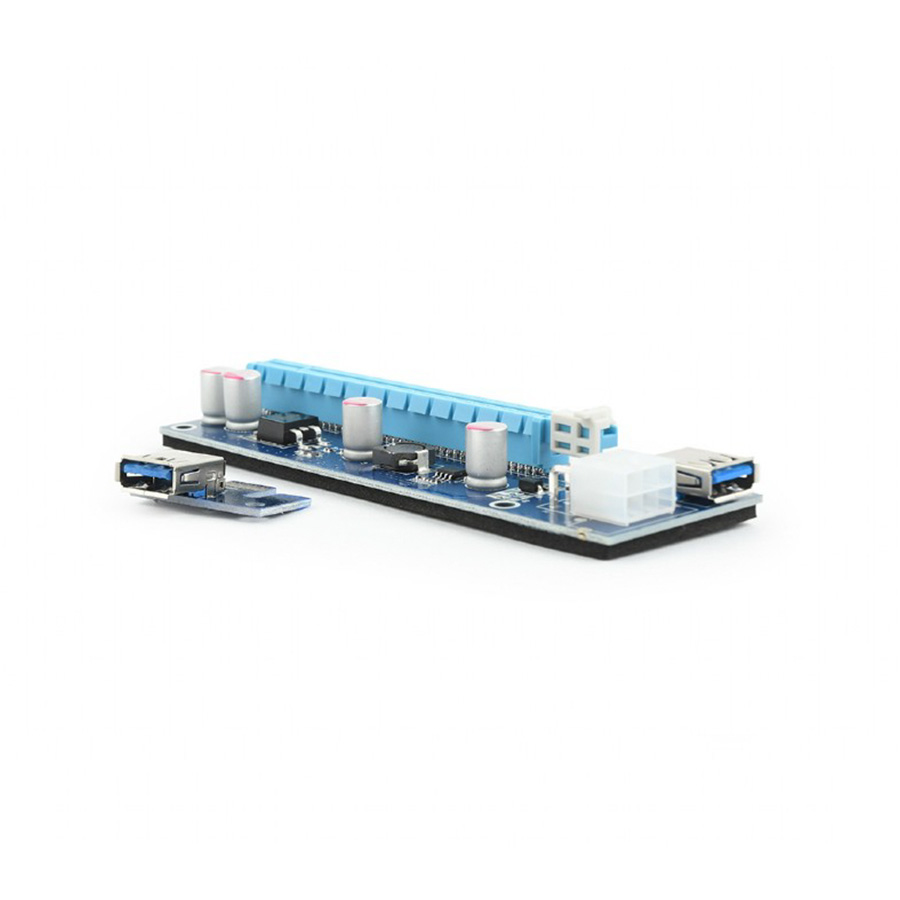 PCI Riser Mining Extender USB3.0 PCI-ex 6-pin power connector, SATA, GEMBIRD, RC-PCIEX-03