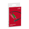 Picture of Audio adapter jack Speedlink, male 2x3,5mm 3-pin to female 3,5mm 4-pin, black audio adapter za slušalice SL-170305-BK