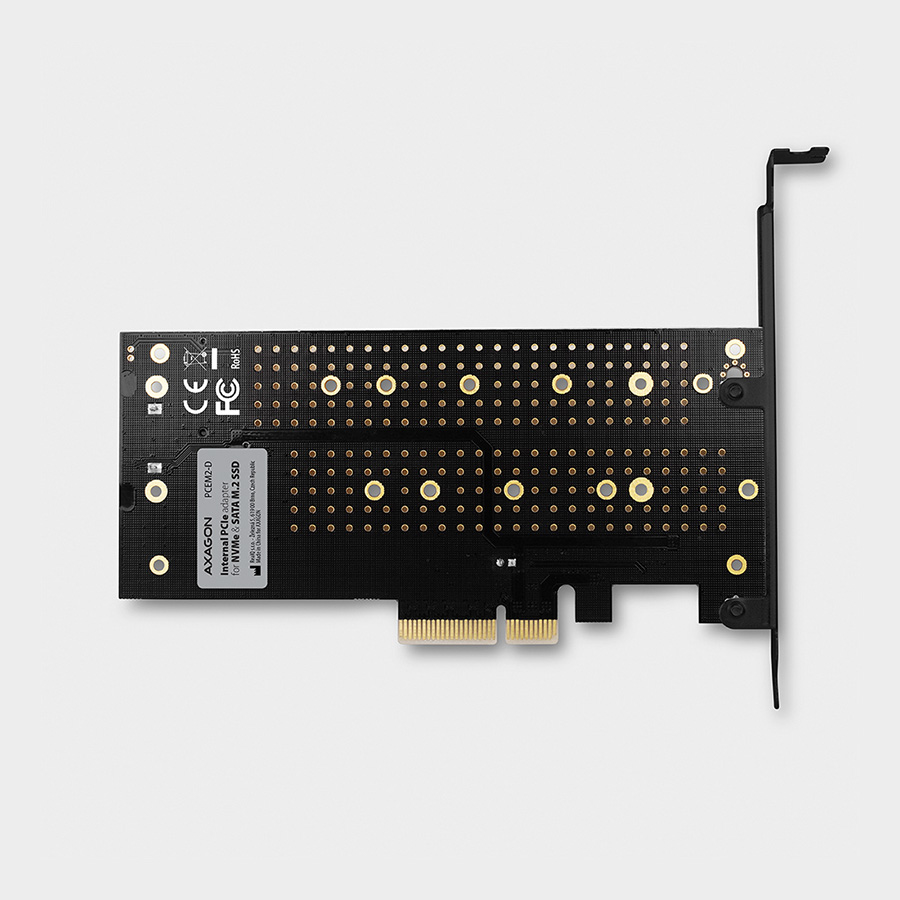 Kontroler PCI-Express CON PCIe 3.0x4 to Dual M.2 (NVMe + SATA), LP, PCEM2-D, AXA