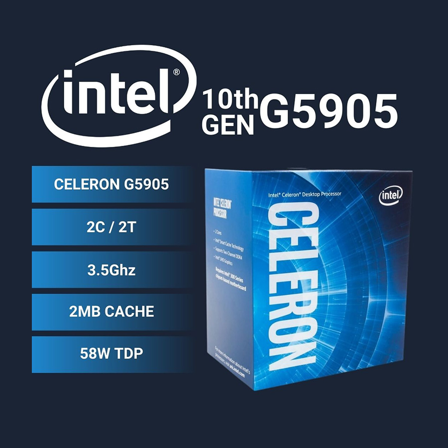 CPU Intel Celeron G5905 Procesor 3.5GHz 4MB L3 LGA1200 BOX Comet Lake