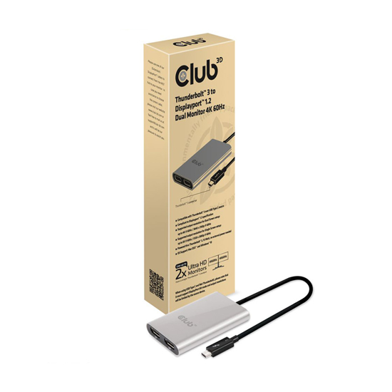 Picture of Video adapter Club 3D Thunderbolt 3 to Dual Displayport 1.2 Adapter CSV-1577