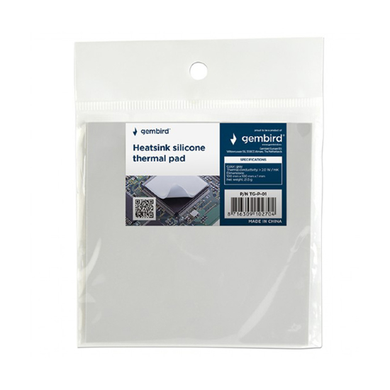 Picture of Thermal pad heatsink silicone GEMBIRD TG-P-01, 100x100x1 mm