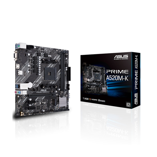 Picture of ASUS MB PRIME A520M-K AMD A520, AM4, 2xDDR4 VGA, HDMI, RAID, micro ATX