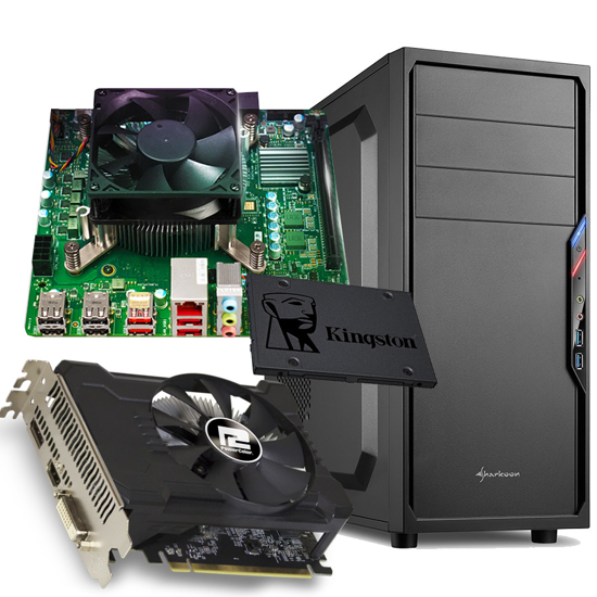 Picture of GNC DESKTOP FOR HOME AND OFFICE- AMD 4700S 3.2GHz up to 4.0 GHz 8-Core Processor “Zen 2” , RAM 16 GB, SSD 240 GB, AMD RX 550 2 GB, Sharkoon 500W