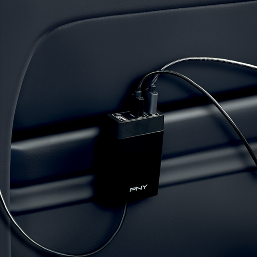 Punjać za mobitel 4-port za auto PNY P-DC-4UF-K01-04-RB