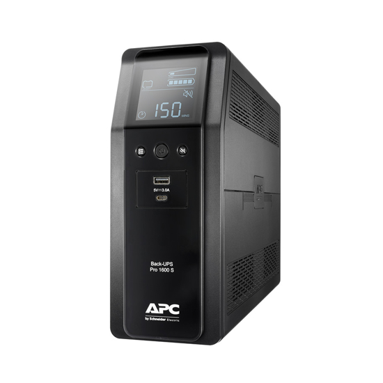 Picture of APC Back-UPS Pro 1600S, 1600VA, 230V, Sinewave, AVR, LCD, 8 IEC outlets (2 surge) BR1600SI