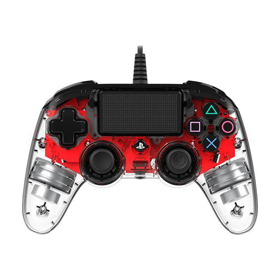 Bigben PS4 Nacon Compact Light Wired Controller prozirno-crveni
