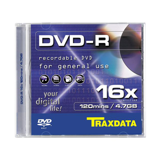 Picture of DVD-R TRAXDATA, 4.7GB, 16X, SLIM BOX 1