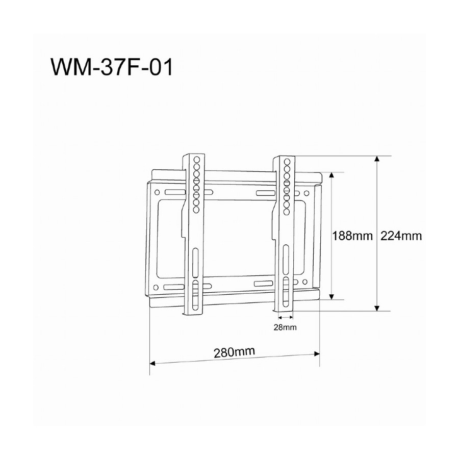 Zidni nosač GEMBIRD WM-37F-01, 17”-43”