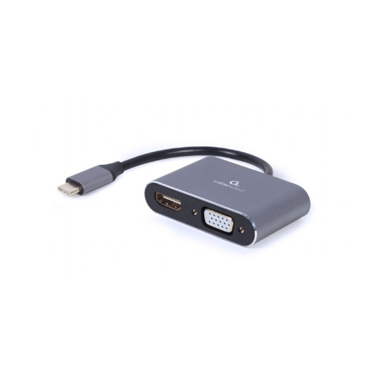 Picture of Type-C  to HDMI + VGA, adapter kabl, GEMBIRD A-USB3C-HDMIVGA-01