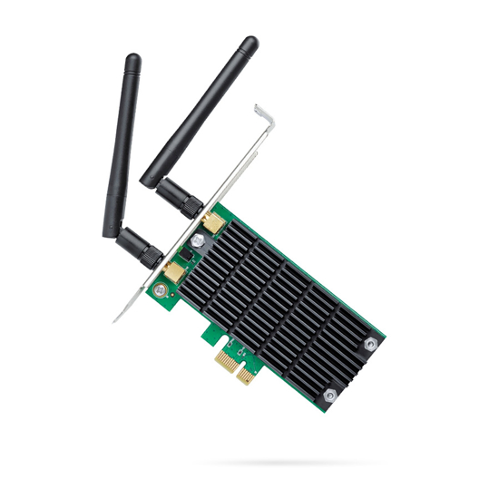Picture of PCI WLAN TP-Link AC1200 T4E Wi-Fi PCI Express Adapter, 867Mbps at 5GHz + 300Mbps at 2.4GHz, Beamforming, 2X2 MIMO, Heat Sink, Two detacha