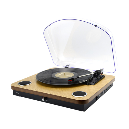 Picture of Denver gramofon VPL-210 WOOD, USB & SD card (play&record), bluetooth,  zvucnik 5W, audio out, 331/3rpm, 45rpm or 78rpm