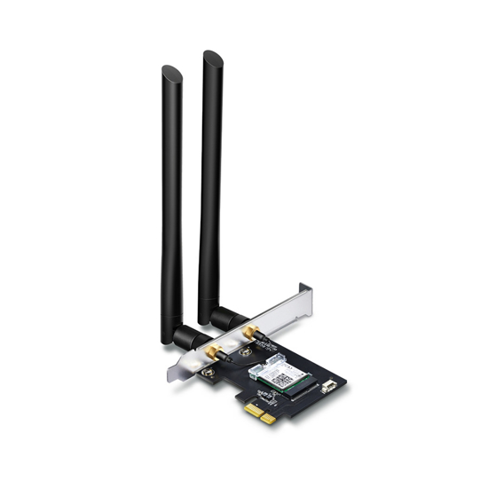Picture of PCI-E TP-Link ARCHER-T5E AC1200 Wi-Fi Bluetooth 4.2, 867Mbps at 5 GHz + 300Mbps at 2.4 GHz, Include High Gain Antennas, 2x2 MIMO, LP and FH Bra