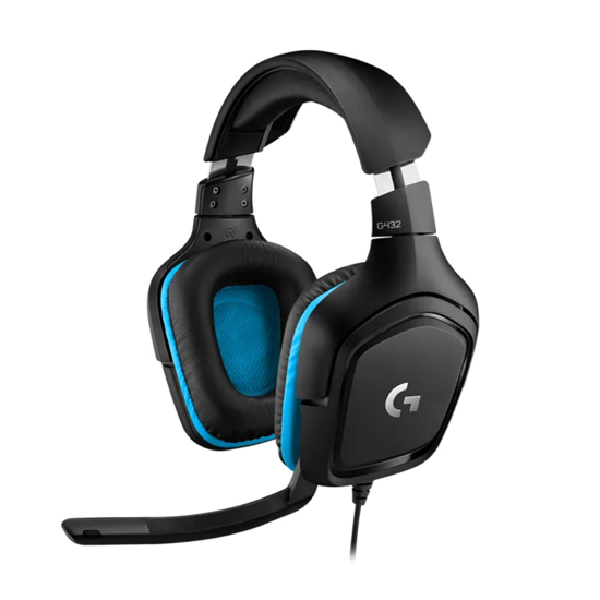 Picture of Slušalice sa mikrofonom, LOGITECH G432 Wired Gaming Headset 7.1 - LEATHERETTE - BLACK/BLUE - USB 981-000770