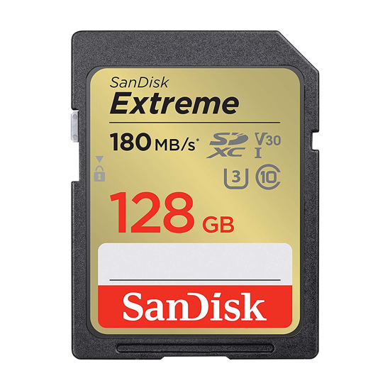 Picture of SanDisk SDXC 128GB Extreme - 180MB/s V30 UHS-I SDSDXVA-128G-GNCIN