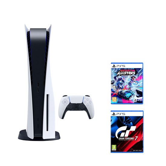 Picture of PlayStation 5 B chassis + Gran Turismo 7 Standard Edition PS5 + Destruction AllStars PS5