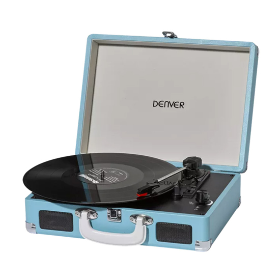 Picture of Denver gramofon VPL-120 , USB, zvučnici 2 x 1W, audio out, 331/3rpm, 45rpm or 78rpm, PC recording,plavi