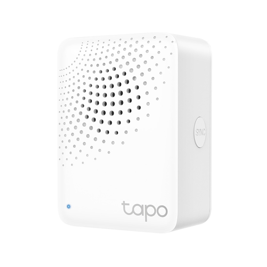 Picture of TP-Link Tapo H100 Smart IoT Hub with Chime,2.4 GHz Wi-Fi Networking,868 MHz for Devices,100-240 V,50/60 Hz,Plug-in, Remote Control with Tapo App, 90dB