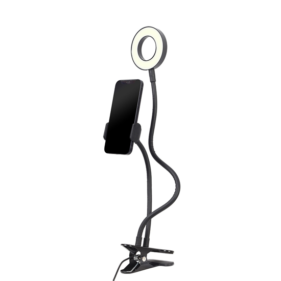 Picture of LED Ring GEMBIRD, Selfie ring light with phone holder, LED-RING4-PH-01