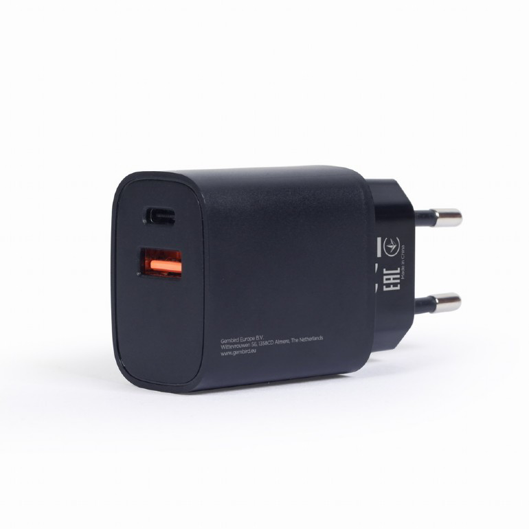 USB punjač Type-C fast charger, 18 W, black GEMBIRD, TA-UQC3-03