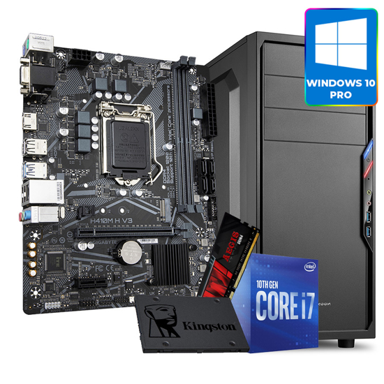Picture of GNC OFFICE  i7-10700 Processor 2.9GHz up to 4.80 GHz, Win 10 Pro,  MB H410M, RAM 8 GB 3200 MHz, SSD 480 GB, Sharkoon VS4-W + 500 W, DVD-RW, 2Y
