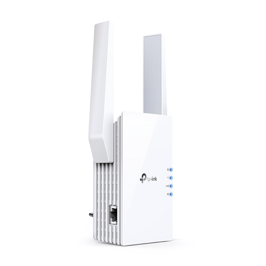 TP-Link AX1500 RE505X Wi-Fi 6 Range Extender, 300 Mbps at 2.4GHz, 1200 Mbps at 5GHz, IEEE 802.11a/n/ac/ax 5GHz, IEEE 802.11b/g/n 2.4GHz; 64/128-bit