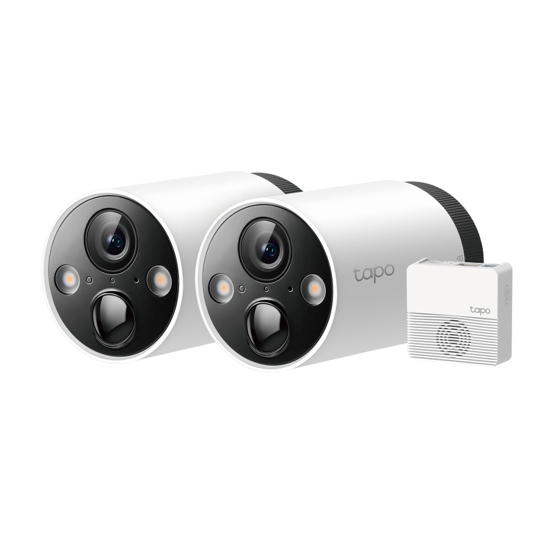 Picture of TP-Link C420S2 Smart Wire-Free Security Camera System, 2-Camera System, 2 x Tapo C420, 1 x Tapo H200, 180-day battery life(5200mAh), 2K (2560x