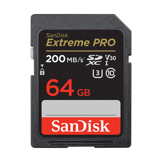 Picture of SanDisk SDXC 64GB Extreme Pro - 200MB/s V30 UHS-I  SDSDXXU-064G-GN4IN