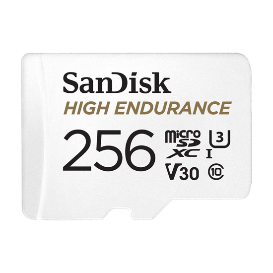 Picture of Micro SD SanDisk 256GB High Endurance Video sa adapterom za Dash Kamere i Home kamere  - C10, U3, V30, 4K UHD- SDSQQNR-256G-GN6IA