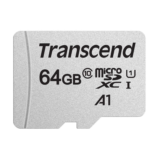 Picture of Micro SD card Transcend 64GB SDXC/SDHC 300S Memory Card TS64GUSD300S-A Up to 95 MB/s read; 45 MB/s write