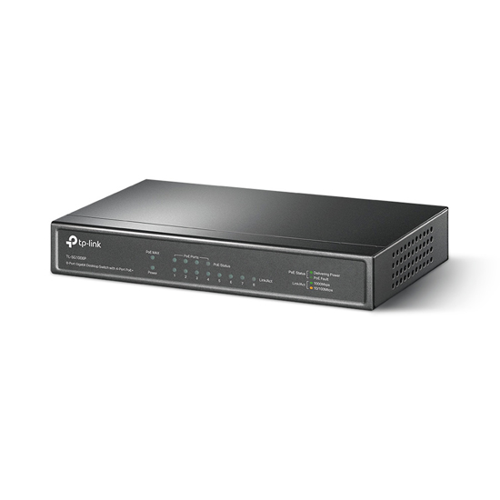 Picture of SWITCH TP-Link TL-SG1008P 8-Port Gigabit Desktop Switch with 4-Port PoE+, 64W PoE Power supply, Supports PoE power up to 30 W for each PoE port, 802.1