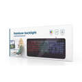 Picture of Tastatura GEMBIRD, KB-UML-03 Slim Rainbow backlight multimedia keyboard, USB, USA layout