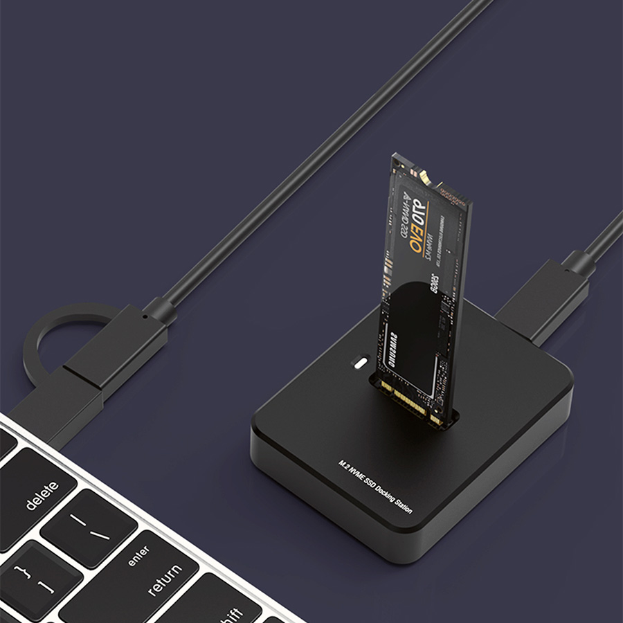 Postolje za M.2 SATA & NVME SSD drive docking station, black GEMBIRD, Type-C, DD-U3M2