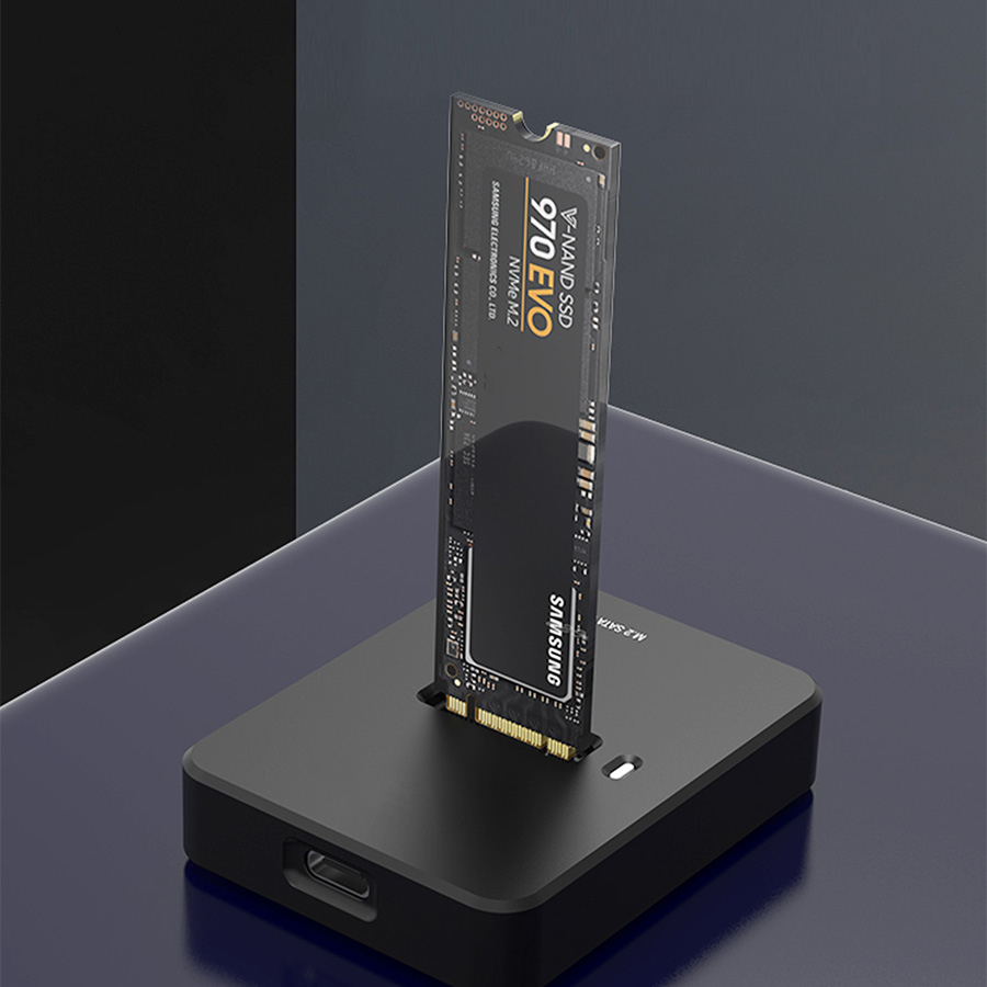 Postolje za M.2 SATA & NVME SSD drive docking station, black GEMBIRD, Type-C, DD-U3M2
