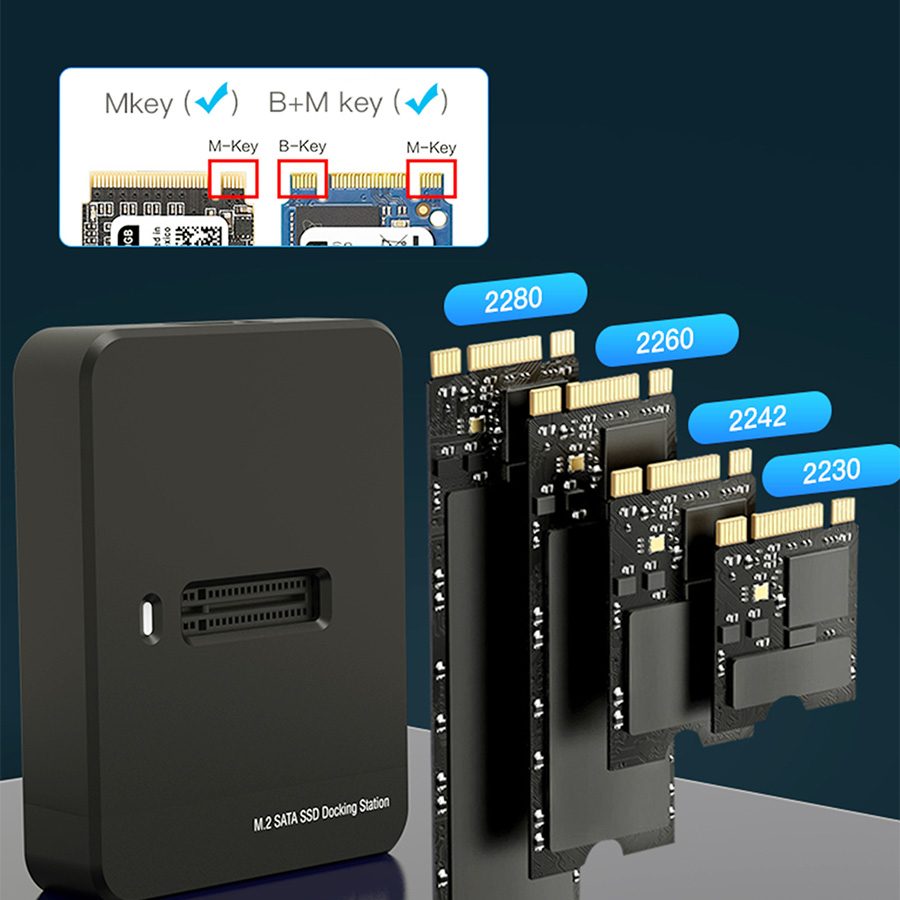 Postolje za M.2 SATA & NVME SSD drive docking station, black GEMBIRD, Type-C, DD-U3M2