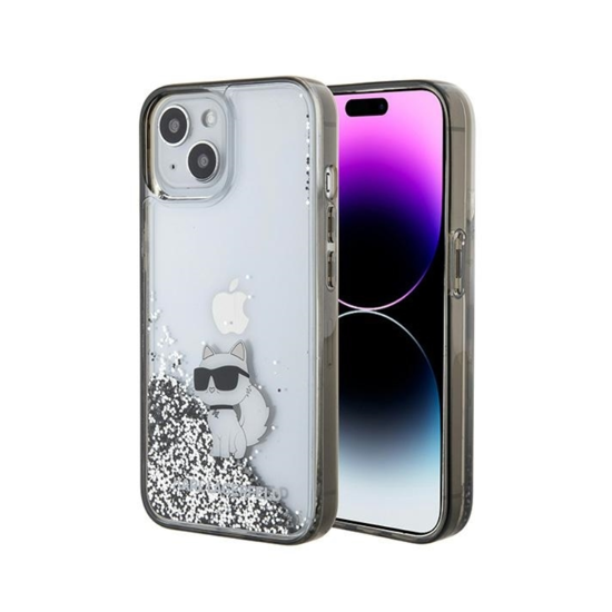 Picture of ORIGINAL KARL LAGERFELD CASE LIQUID GLITTER CHOUPETTE KLHCP15SLKCNSK ZA IPHONE 15 TRANSPARENT