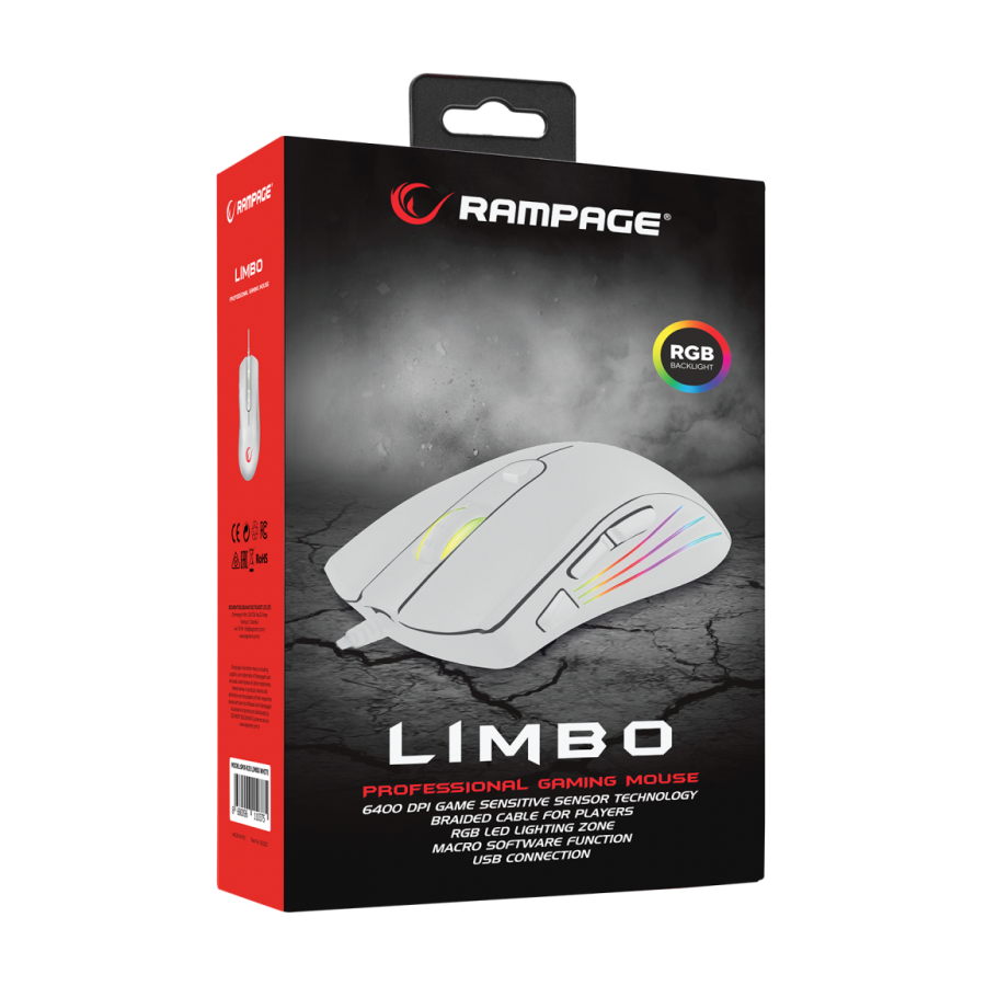 Miš gaming RAMPAGE SMX-R3 USB white, macro