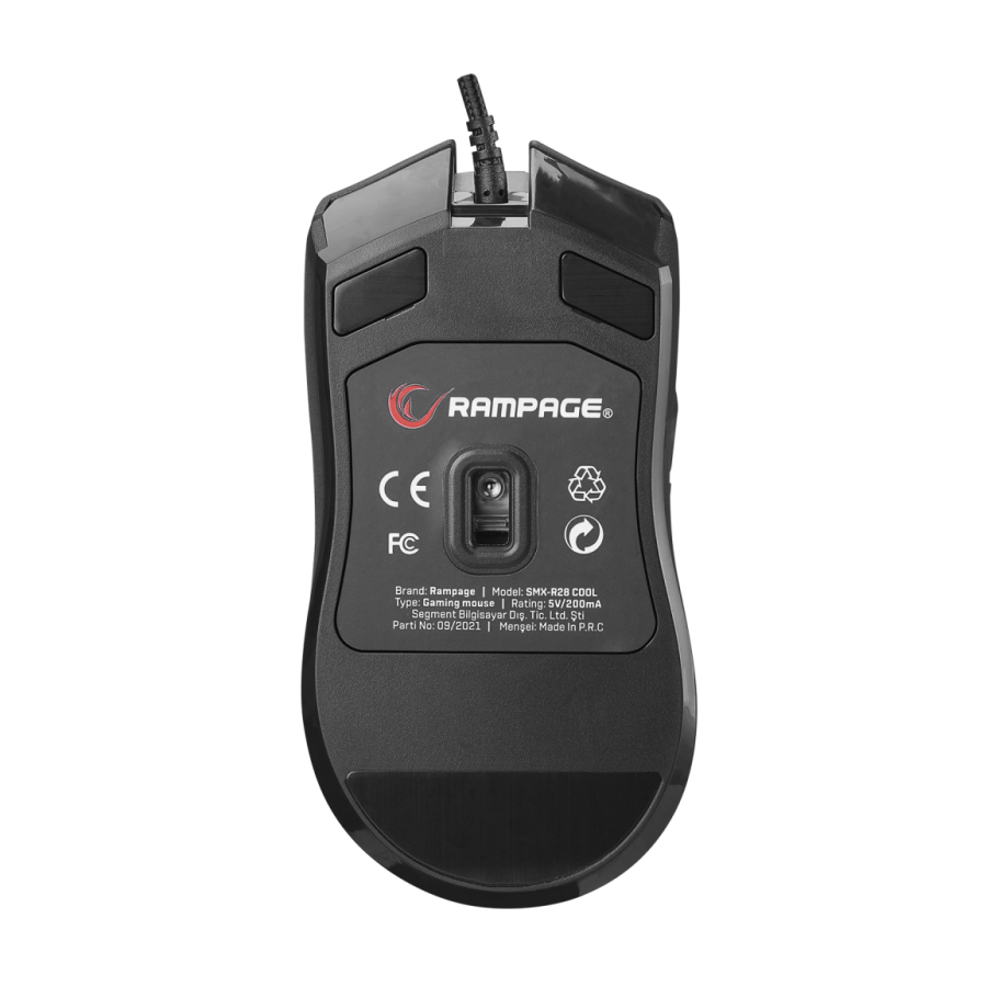 Miš gaming RAMPAGE SMX-R28 COOL black, USB, RGB, makro, 7200dpi/1000hz