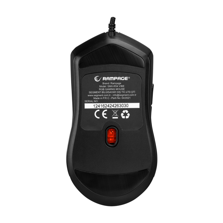 Miš gaming RAMPAGE SMX-R54 VIBE USB, black, RGB, 6400dpi
