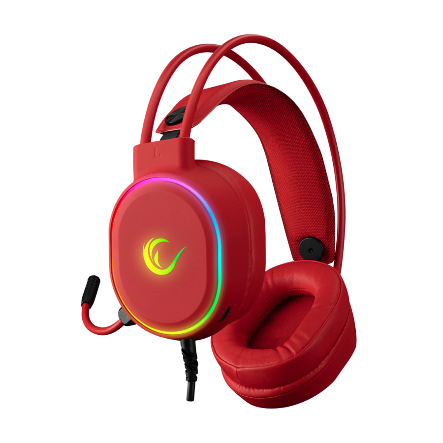 Slušalice sa mikrofonom gaming RAMPAGE ROGUE red, 7.1, PC/PS4/PS5, USB, RGB LED