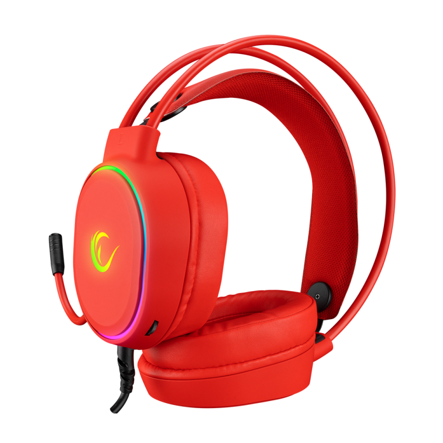 Slušalice sa mikrofonom gaming RAMPAGE ROGUE red, 7.1, PC/PS4/PS5, USB, RGB LED