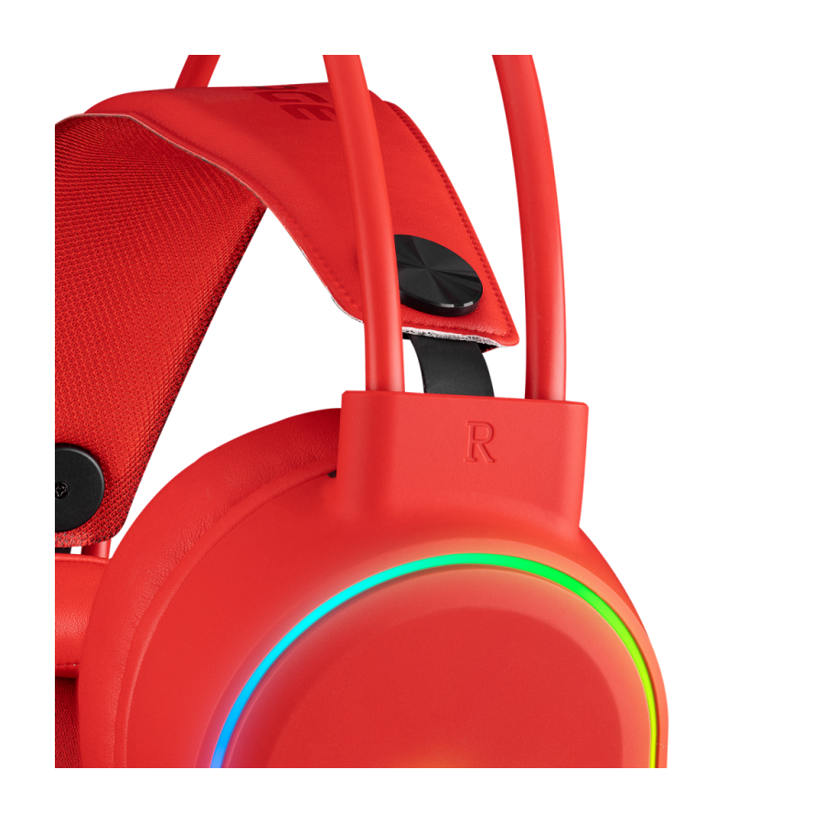 Slušalice sa mikrofonom gaming RAMPAGE ROGUE red, 7.1, PC/PS4/PS5, USB, RGB LED