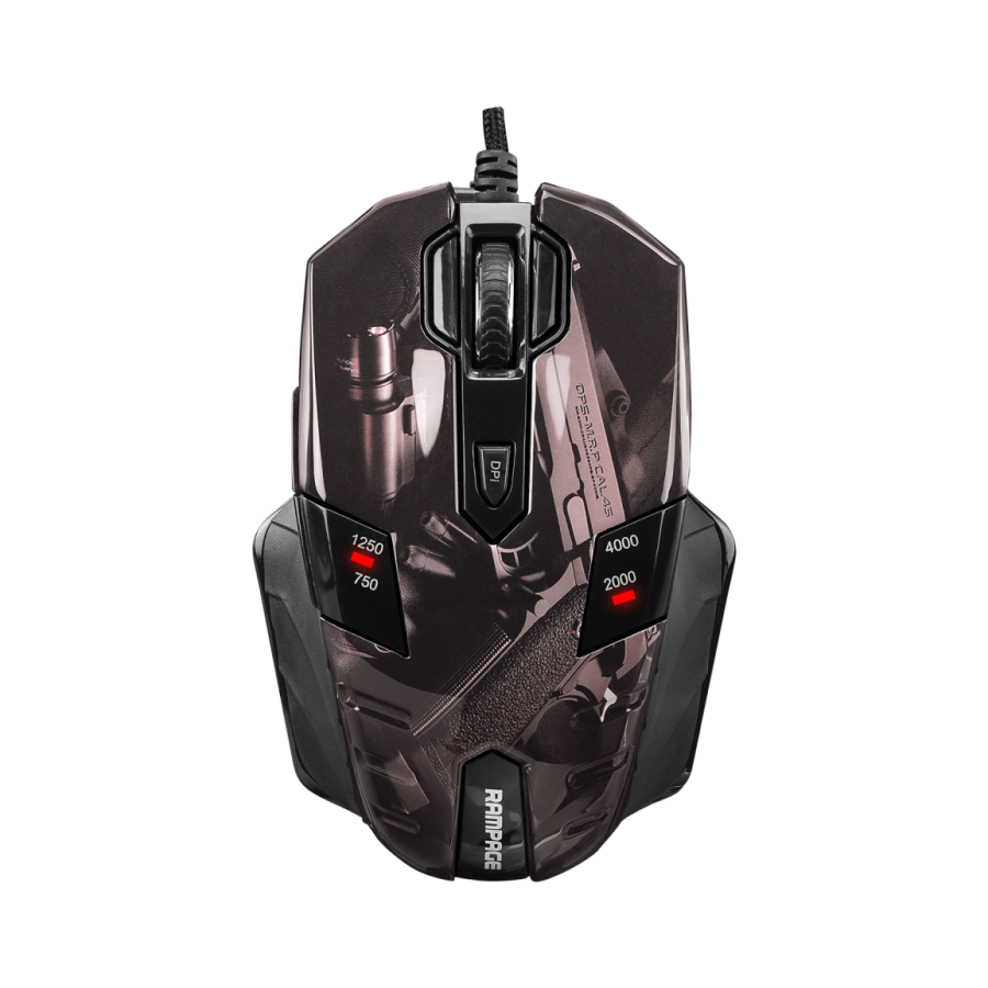 Miš gaming RAMPAGE GX-Core8 GUNS, USB, 750/1250/2000/4000dpi