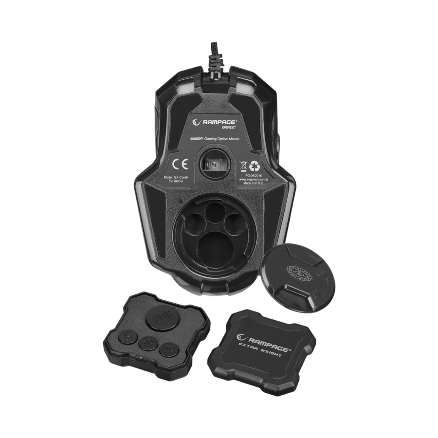 Miš gaming RAMPAGE GX-Core8 GUNS, USB, 750/1250/2000/4000dpi